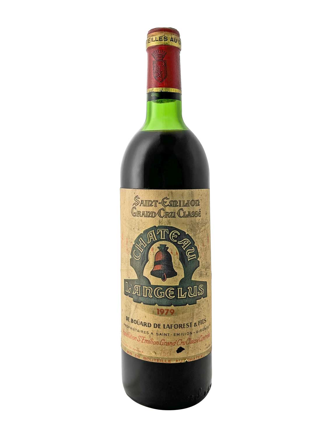 Eine Weinflasche von Chateau Angelus 1979