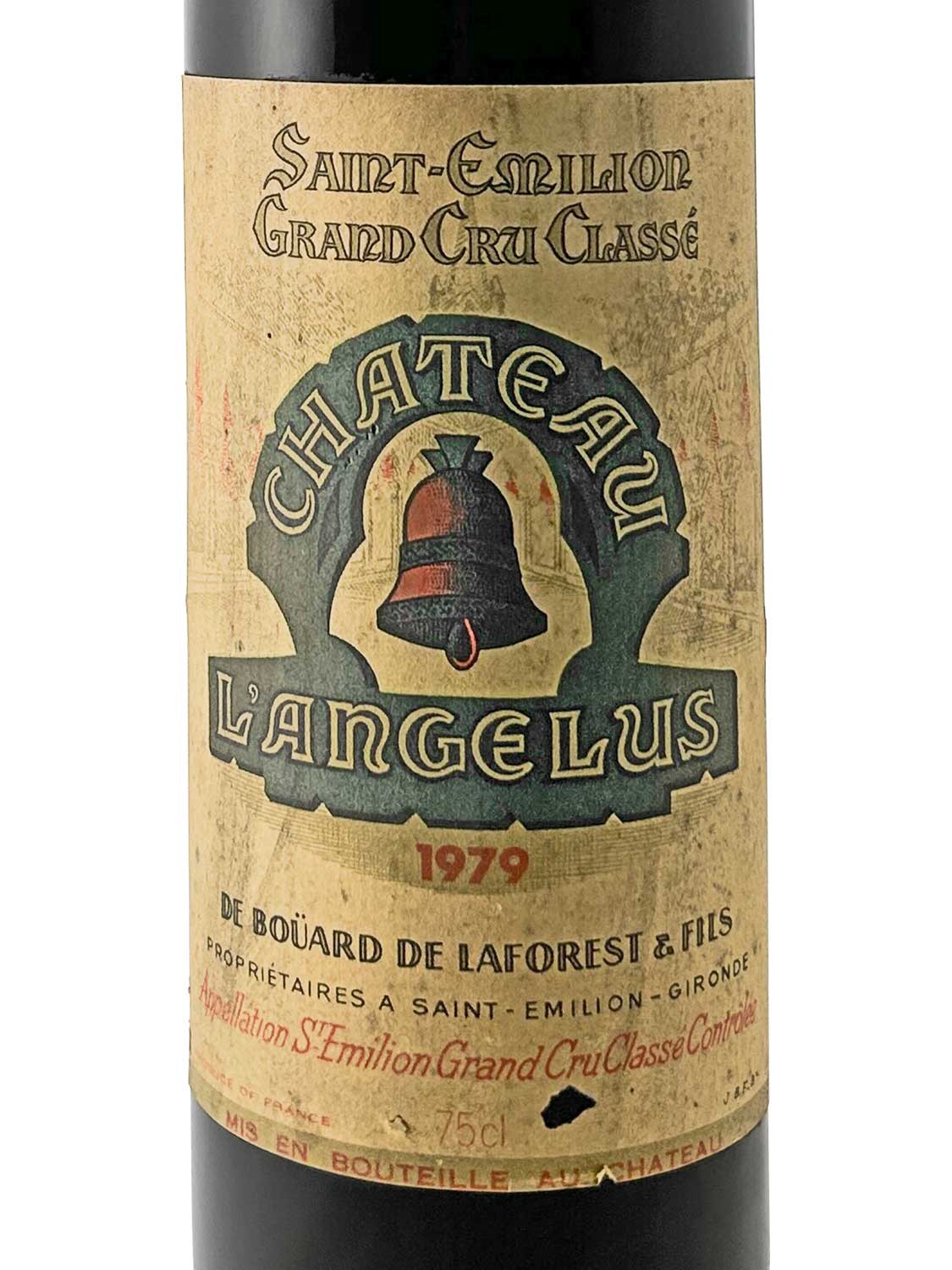 Etikett einer Weinflasche von Chateau Angelus 1979