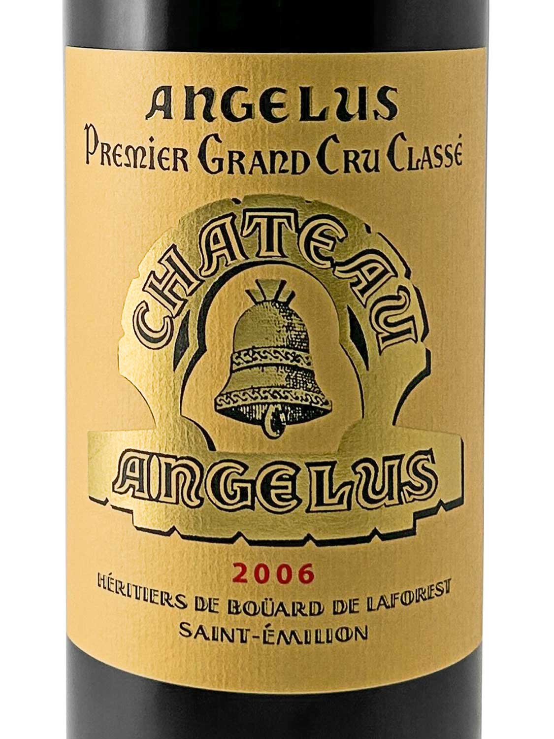 Etikett einer Weinflasche von Chateau Angelus 2006