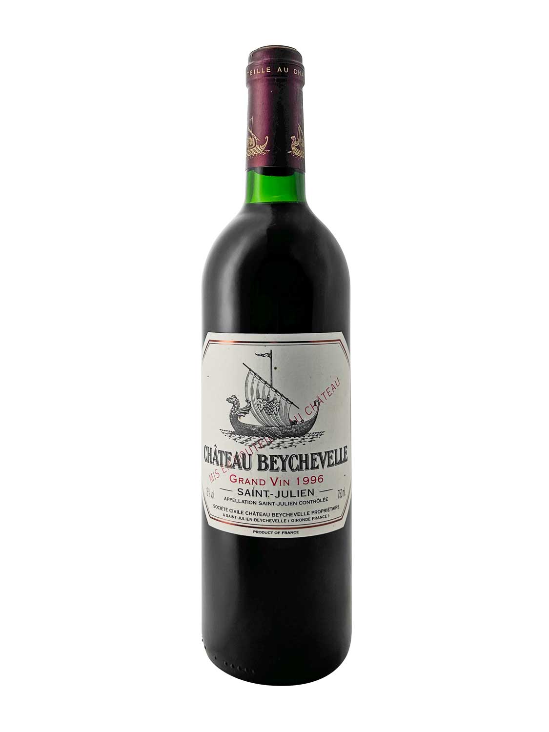 Eine Weinflasche von Chateau Beychevelle 1996