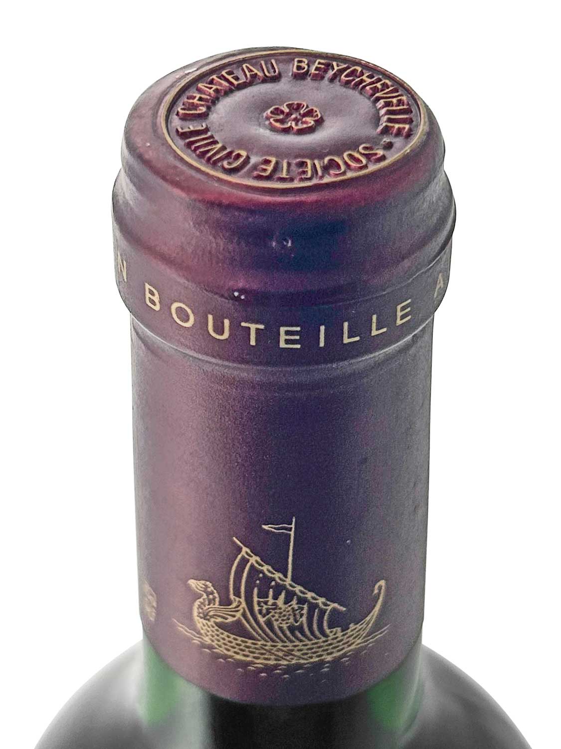 Kapsel einer Weinflasche von Chateau Beychevelle 1996