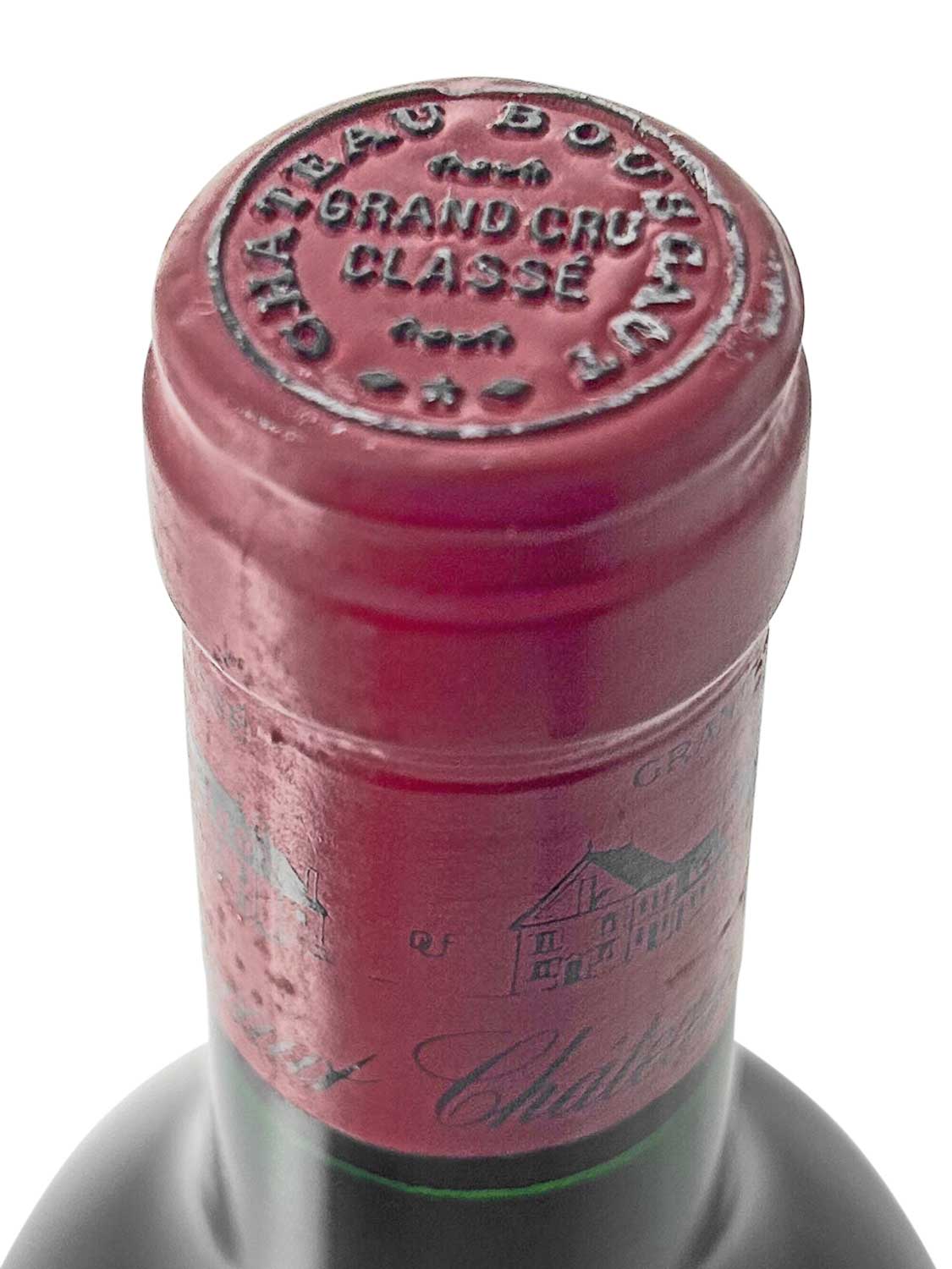 Kapsel einer Weinflasche von Chateau Bouscaut 1986