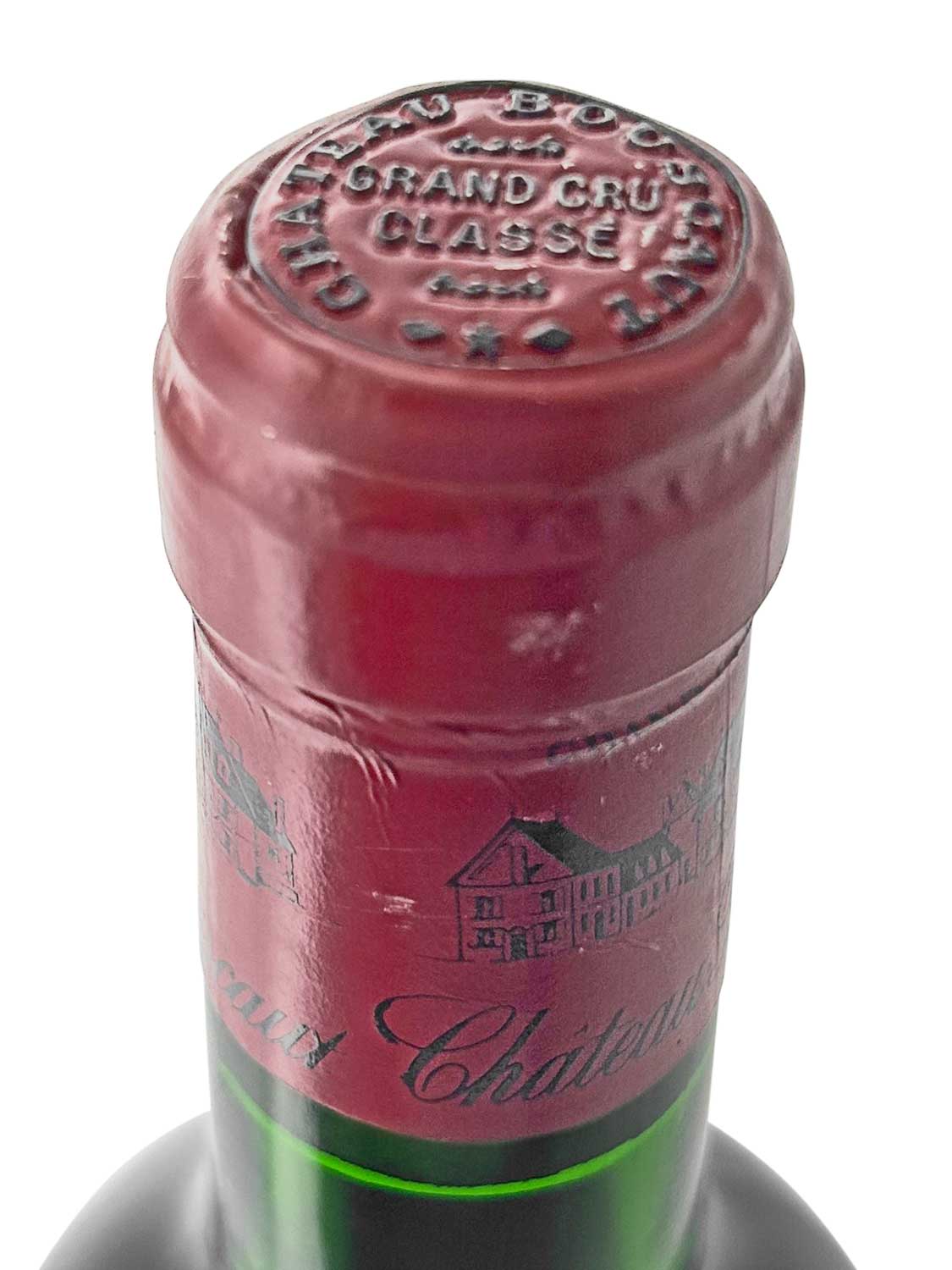 Kapsel einer Weinflasche von Chateau Bouscaut 1989