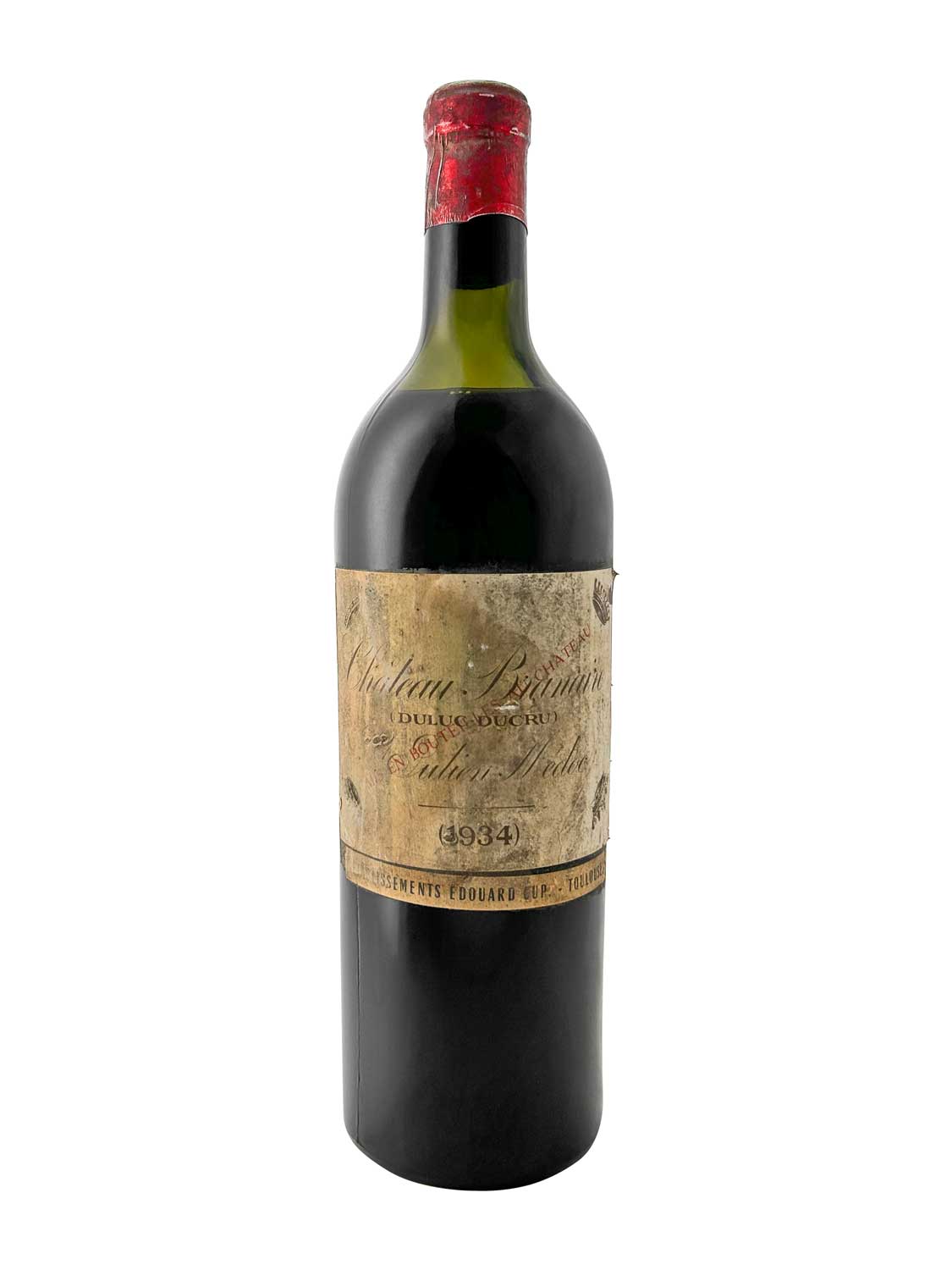 Eine Weinflasche von Chateau Branaire Ducru 1934