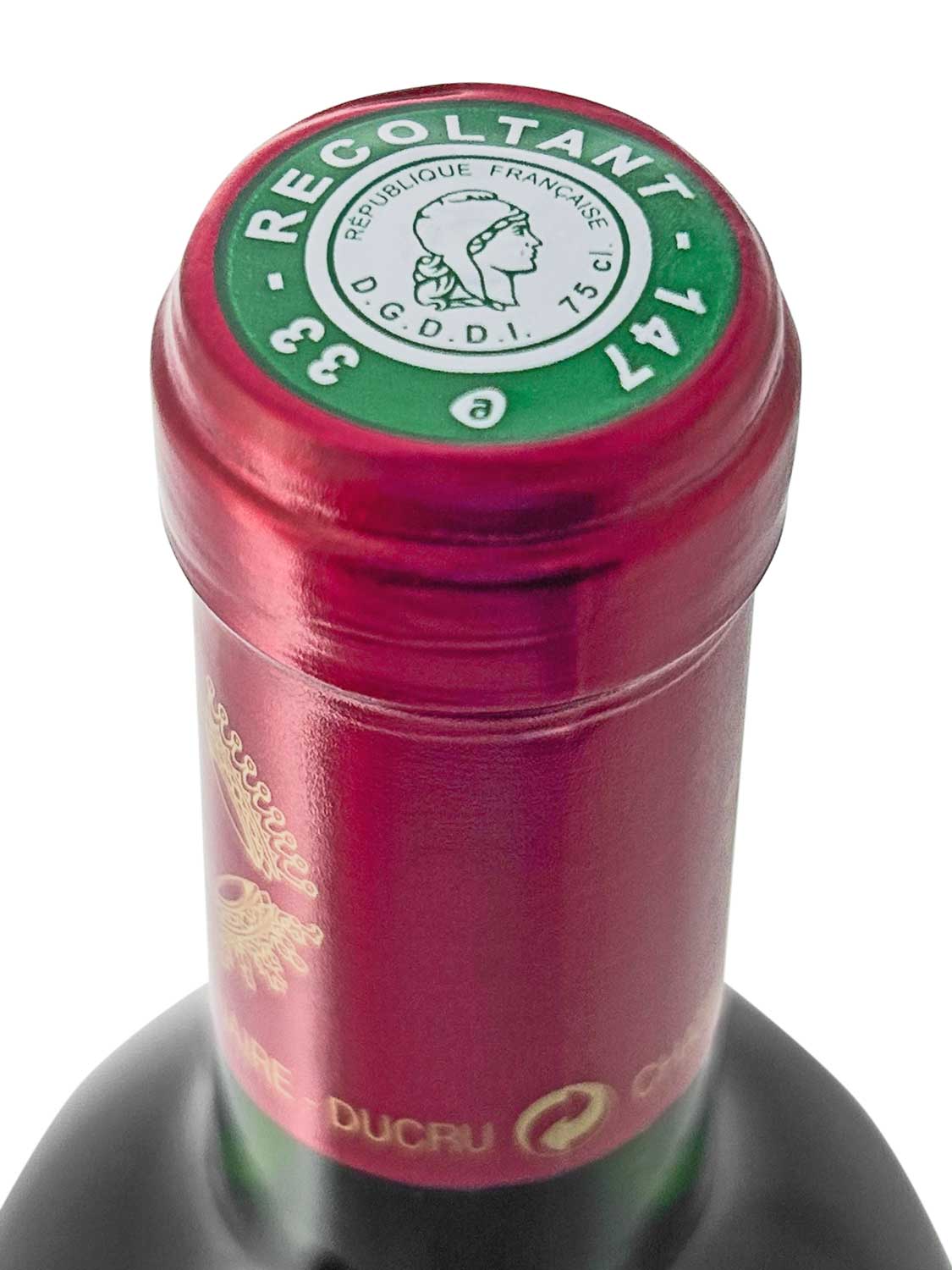 Kapsel einer Weinflasche von Chateau Branaire Ducru 2014
