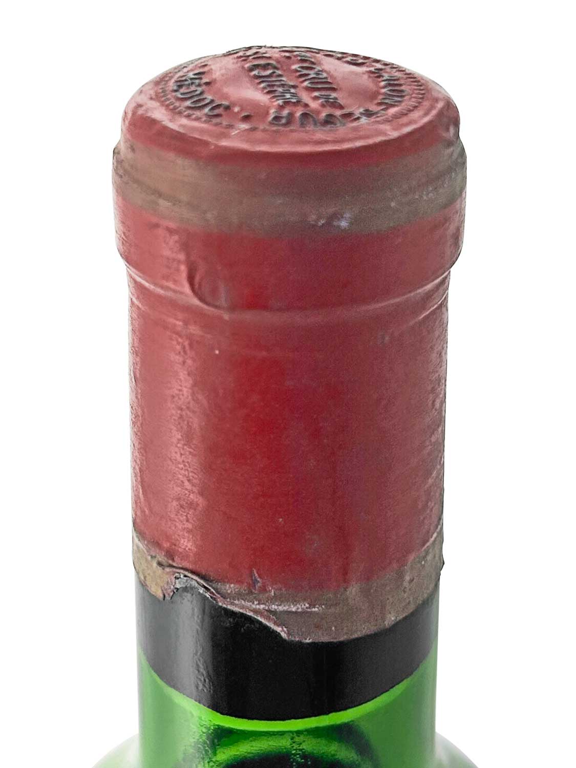 Kapsel einer Weinflasche von Chateau Calon Segur 1972