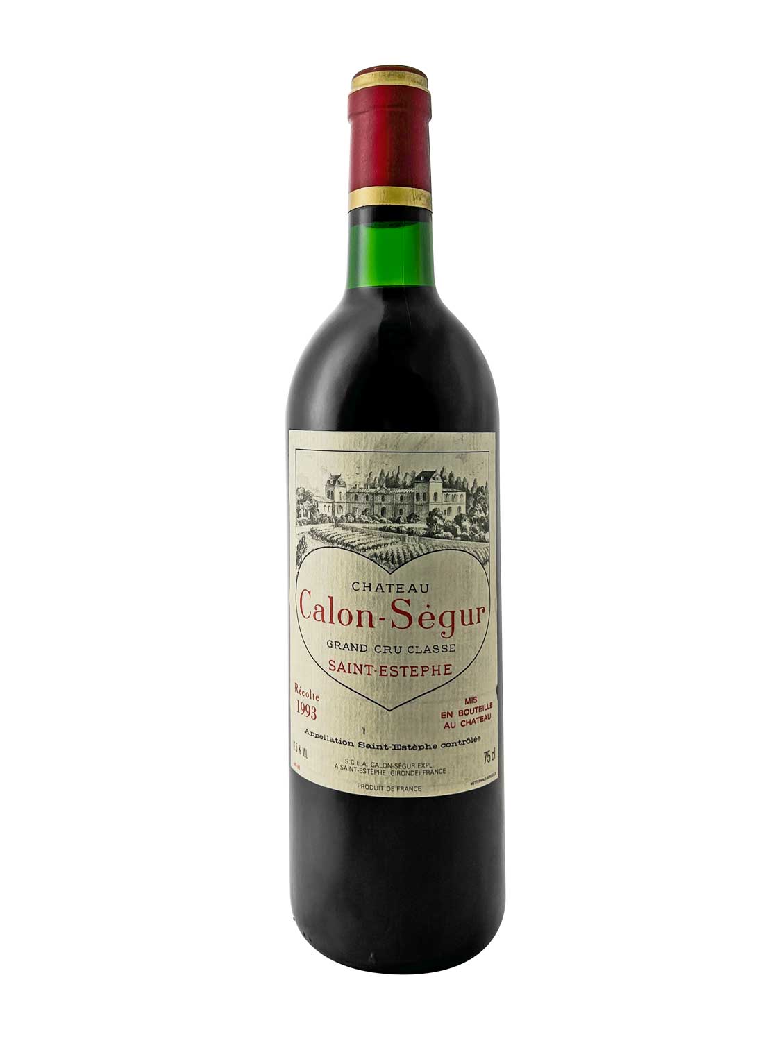 Eine Weinflasche von Chateau Calon Segur 1993