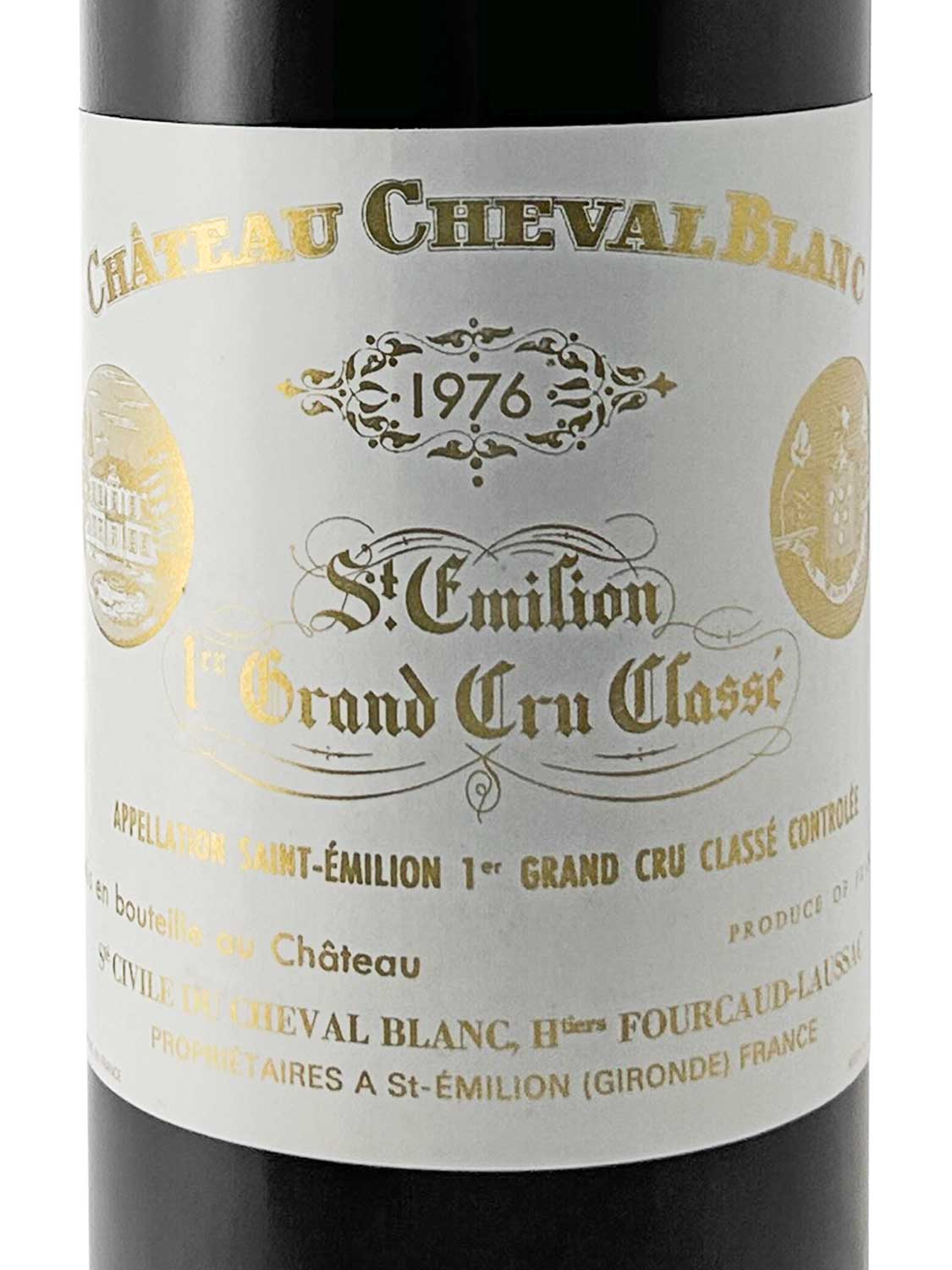 Etikett einer Weinflasche von Chateau Cheval Blanc 1976