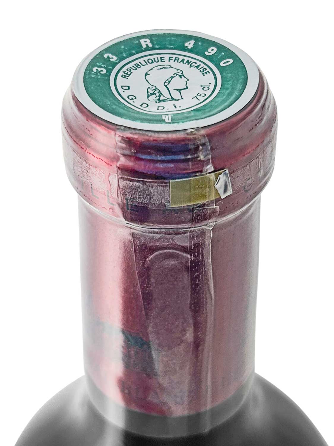 Kapsel einer Weinflasche von Chateau Cheval Blanc 2003