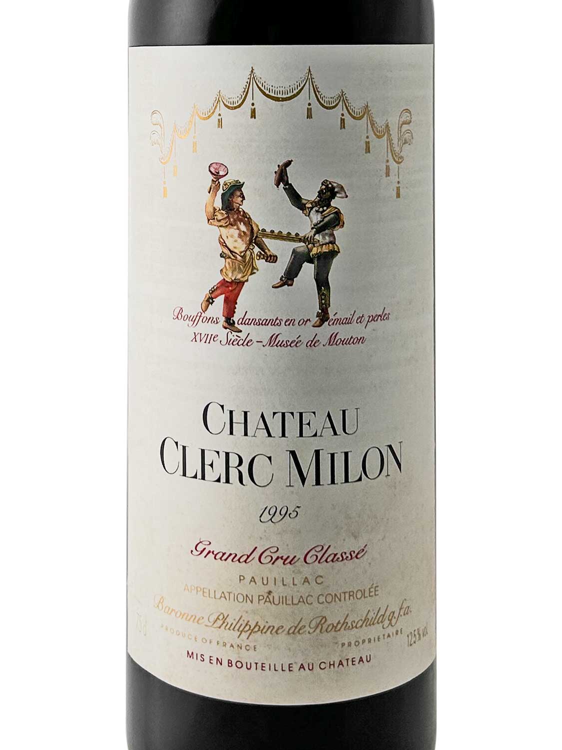 Etikett einer Weinflasche von Chateau Clerc Milon 1995