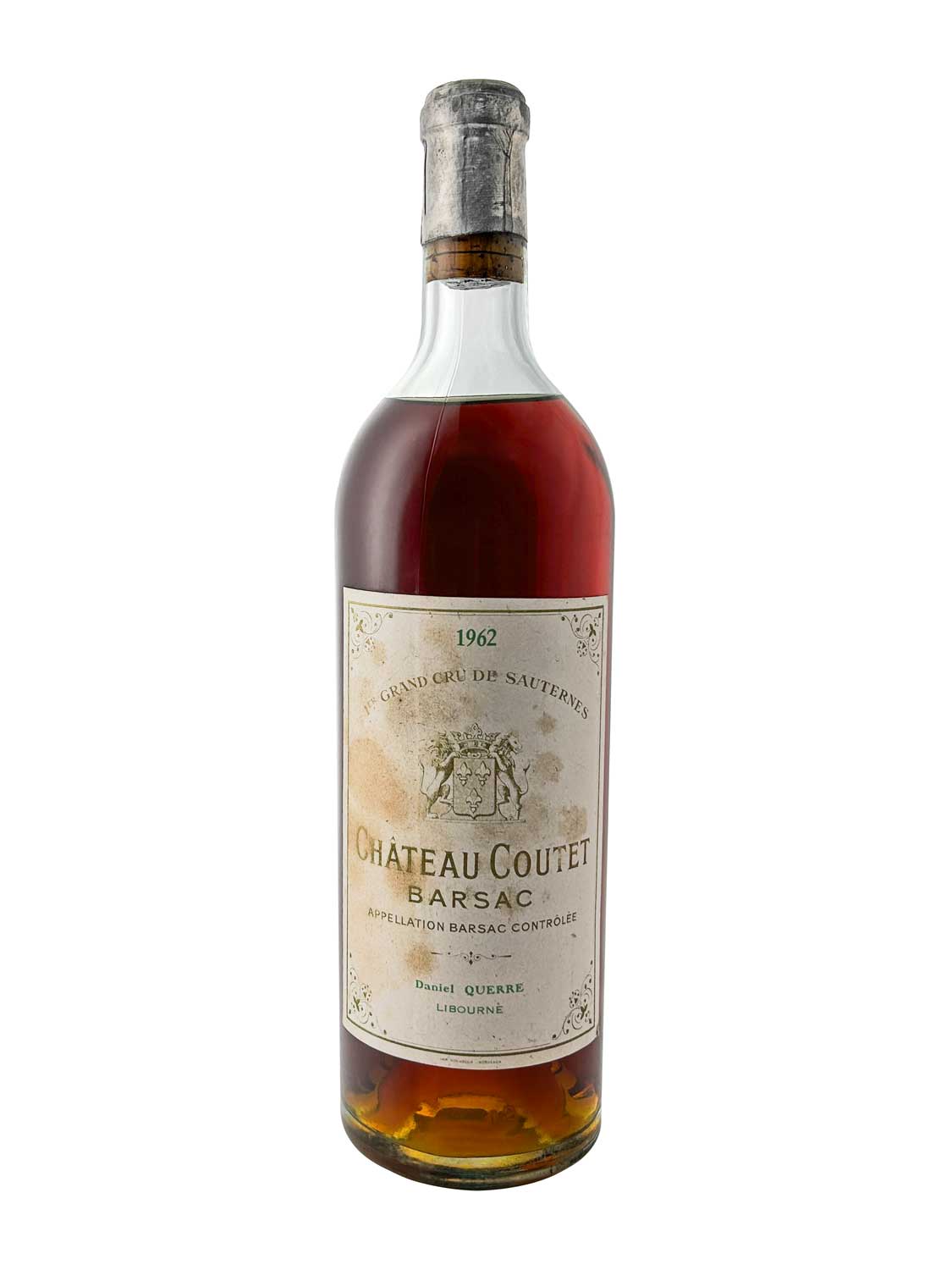 Eine Weinflasche von Chateau Coutet 1962