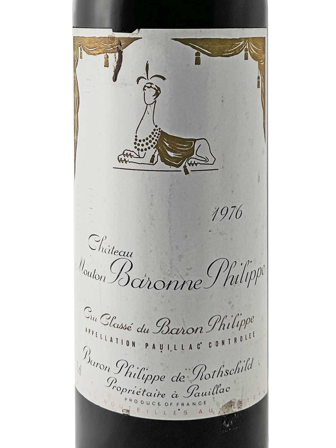 Etikett einer Weinflasche von Chateau d' Armailhac 1976