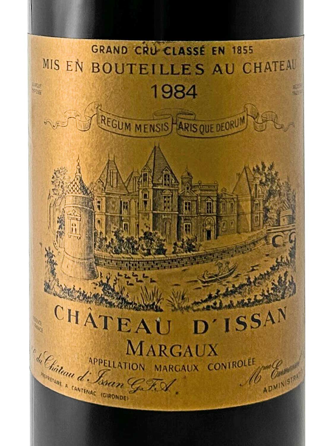 Etikett einer Weinflasche von Chateau d' Issan 1984