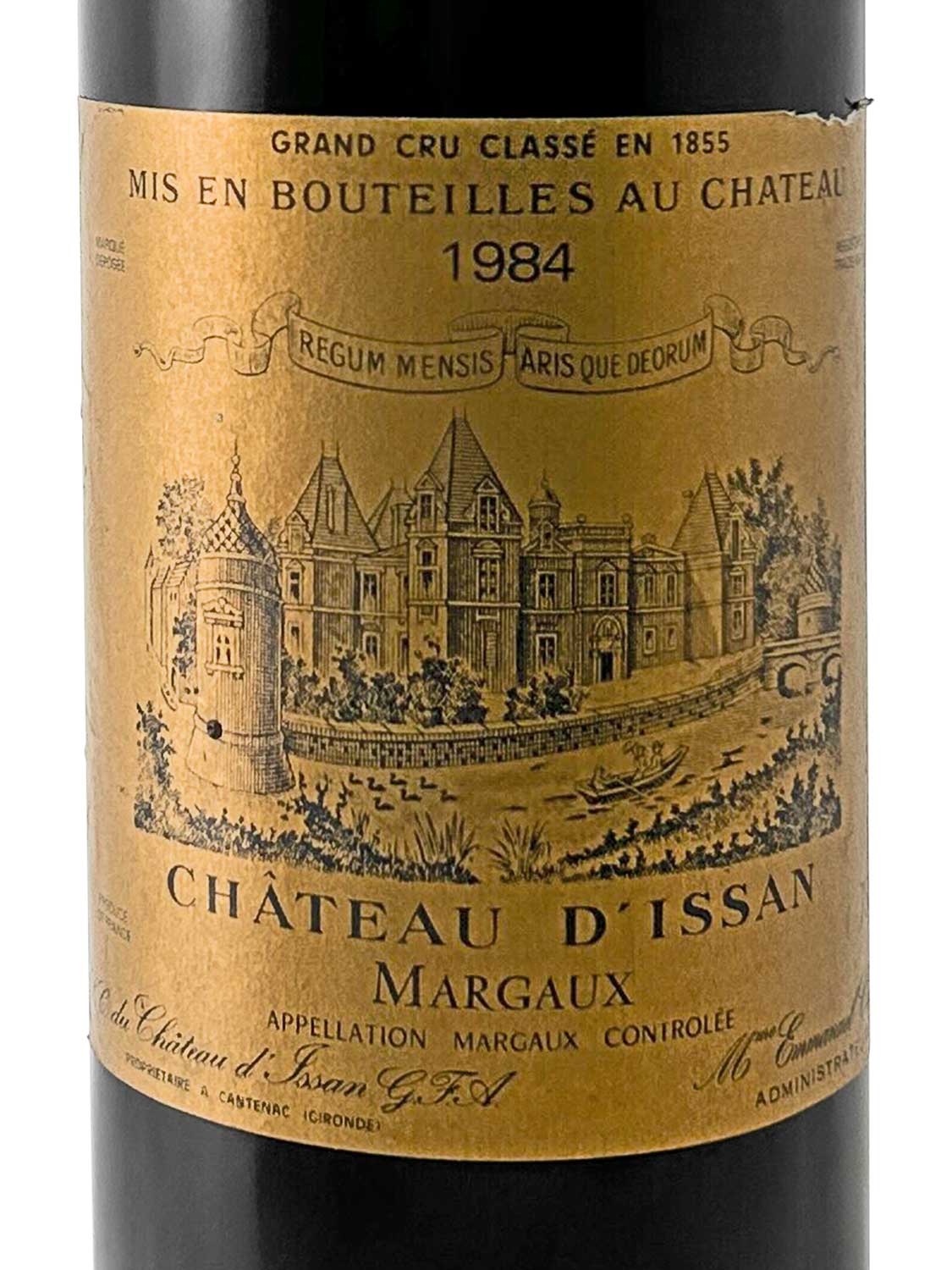 Etikett einer Weinflasche von Chateau d' Issan 1984