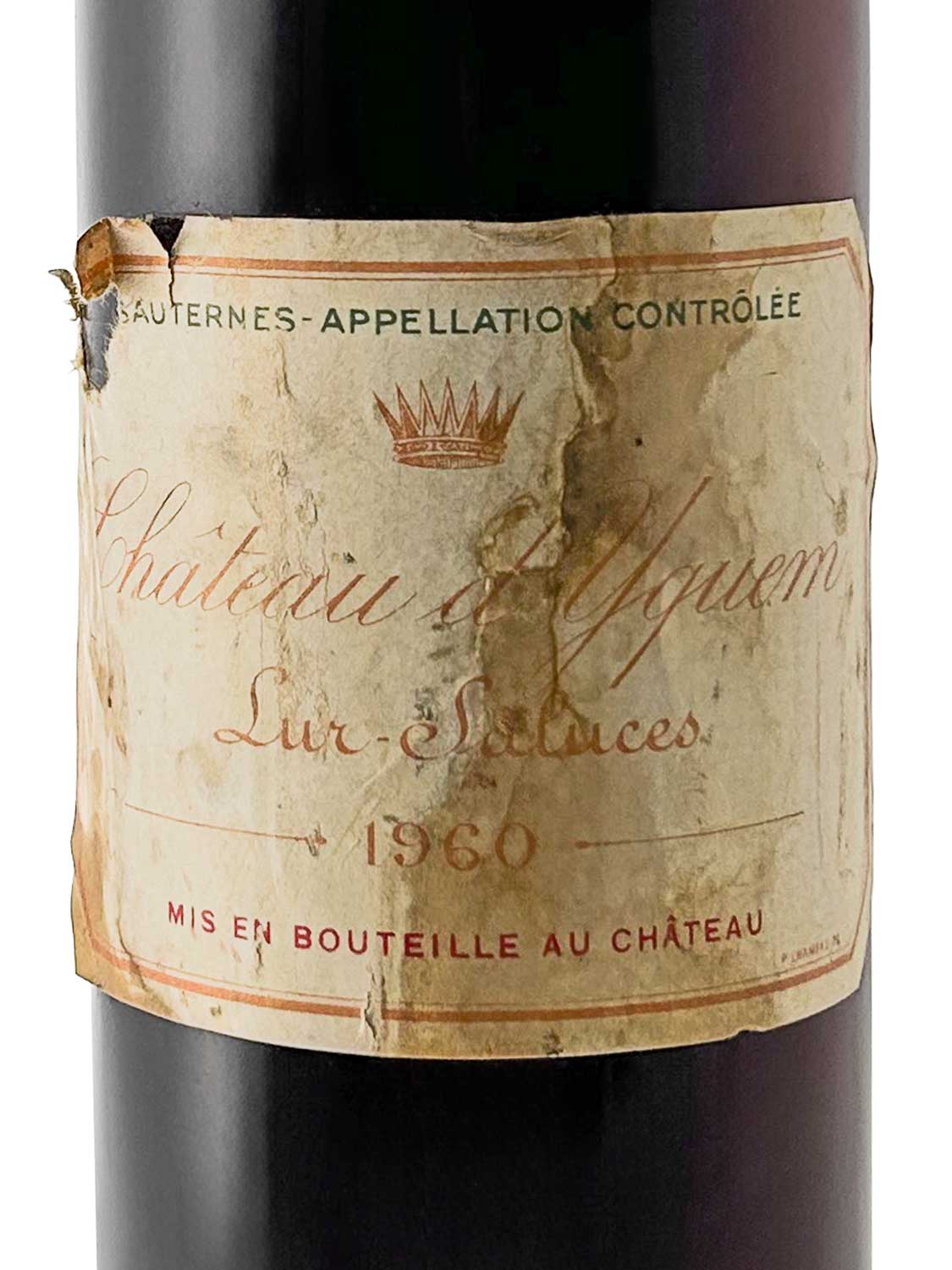 Etikett einer Weinflasche von Chateau d' Yquem 1960
