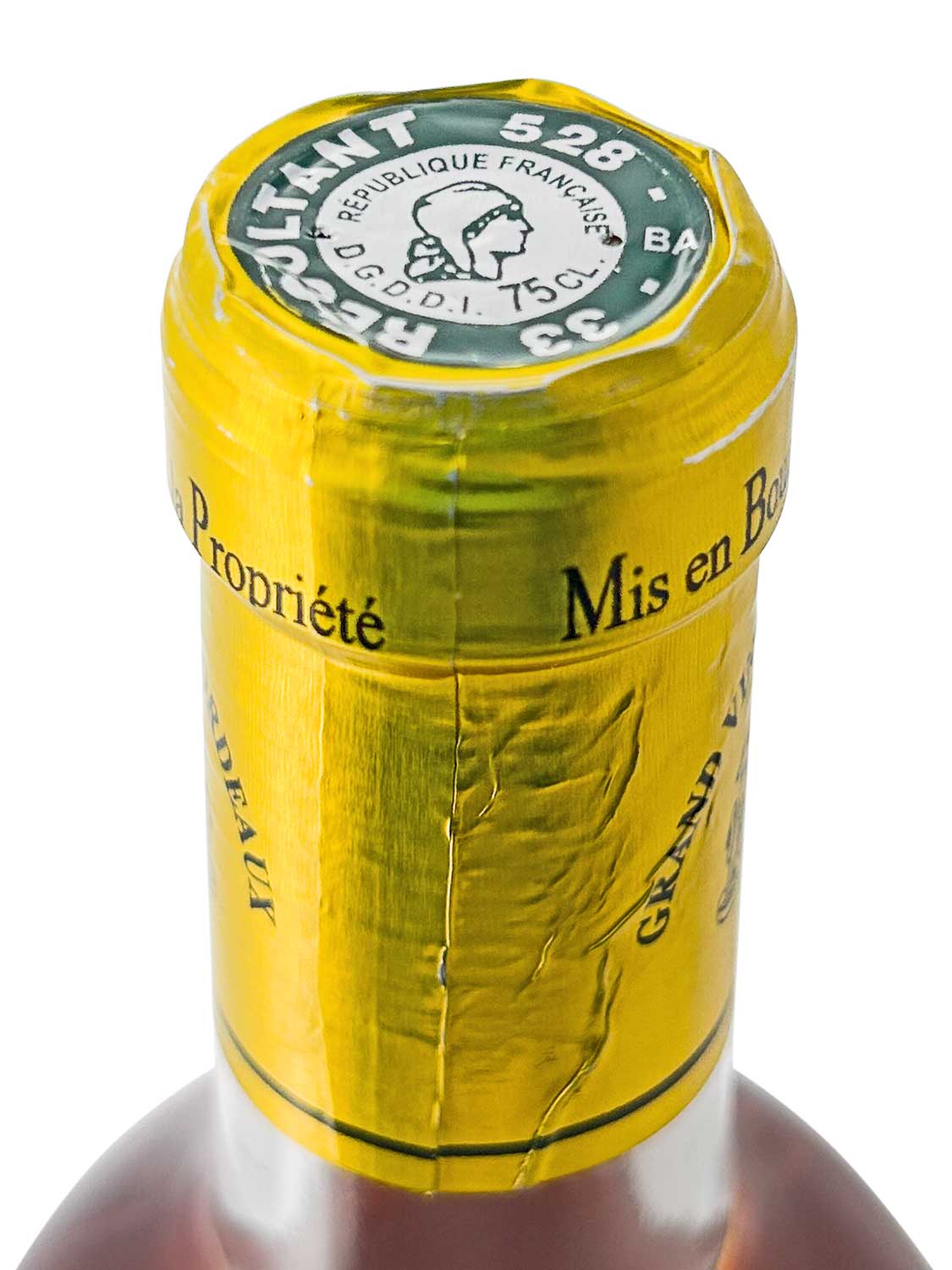 Kapsel einer Weinflasche von Chateau de Myrat 2005