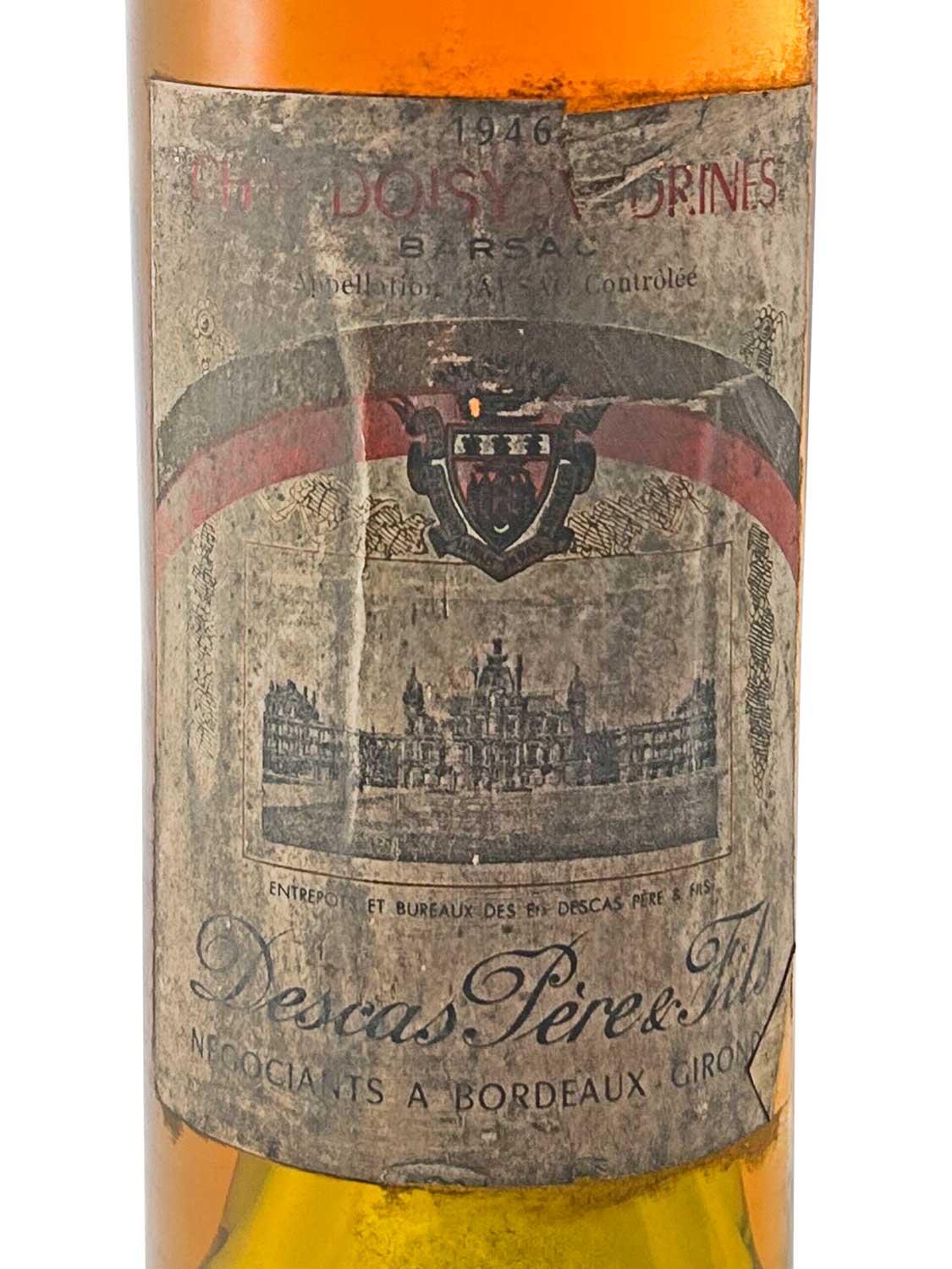 Etikett einer Weinflasche von Chateau Doisy Vedrines 1946