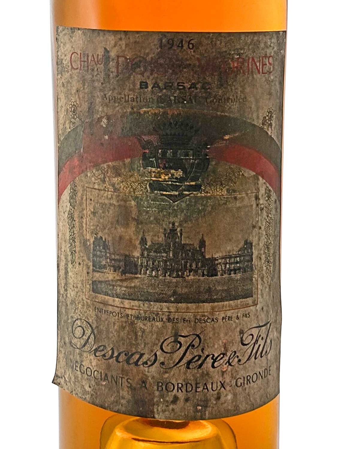 Etikett einer Weinflasche von Chateau Doisy Vedrines 1946