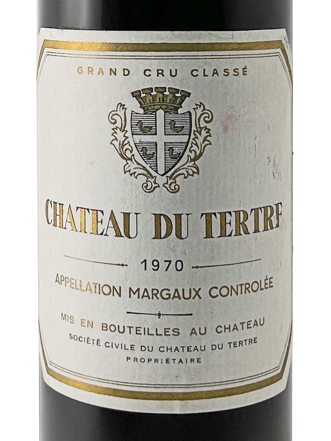 Etikett einer Weinflasche von Chateau du Tertre 1970
