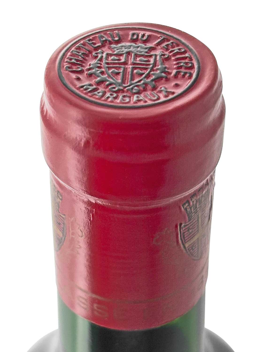 Kapsel einer Weinflasche von Chateau du Tertre 1990