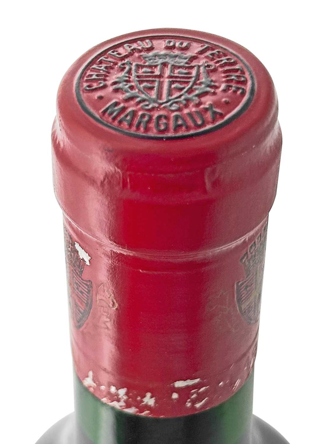 Kapsel einer Weinflasche von Chateau du Tertre 1990