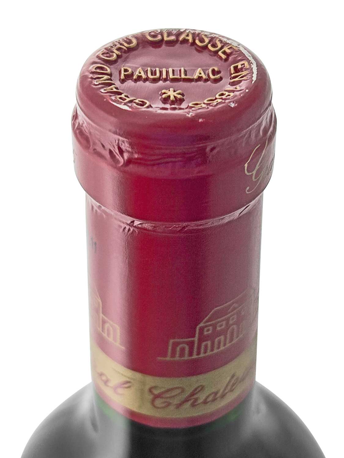 Kapsel einer Weinflasche von Chateau Haut Bages Liberal 2002