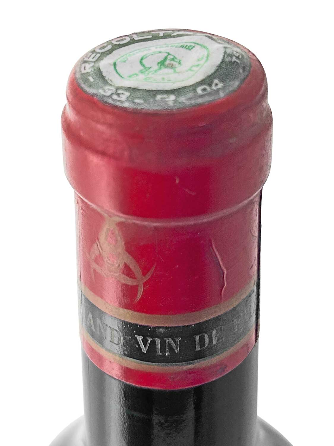 Kapsel einer Weinflasche von Chateau Haut Bailly 1977