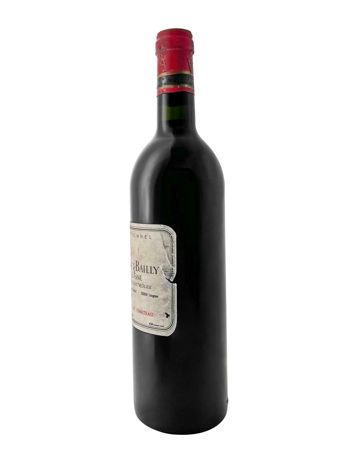 Eine Weinflasche von Chateau Haut Bailly 1977