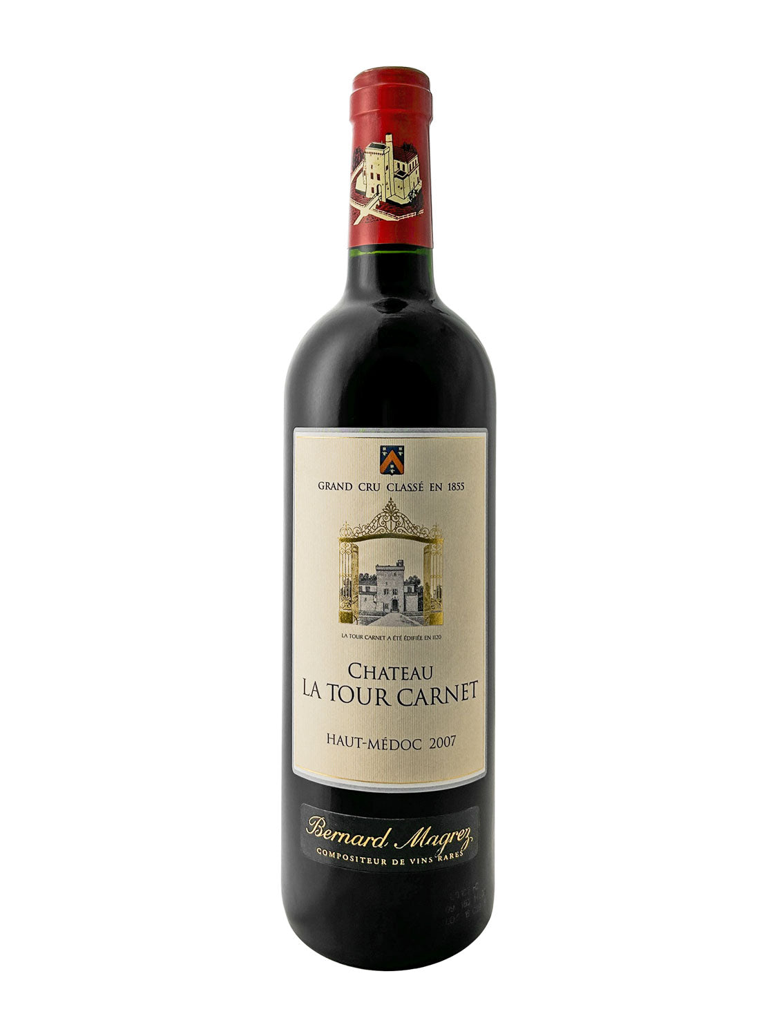 Eine Weinflasche von Chateau la Tour Carnet 2007