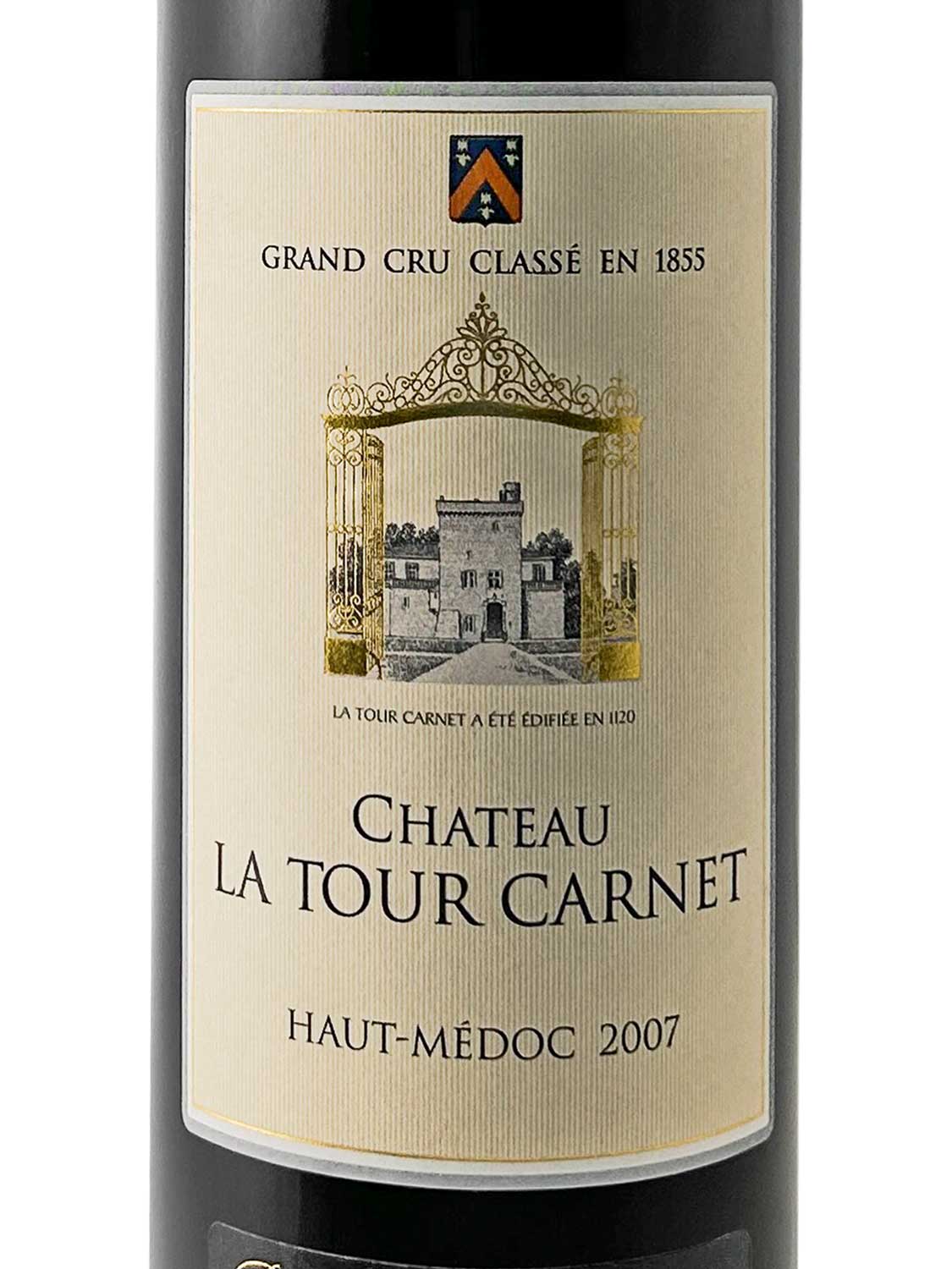 Etikett einer Weinflasche von Chateau la Tour Carnet 2007
