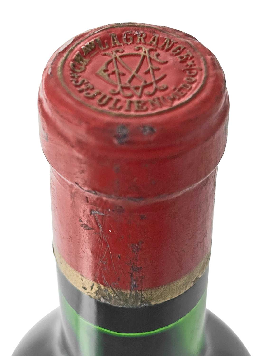 Kapsel einer Weinflasche von Chateau Lagrange 1971