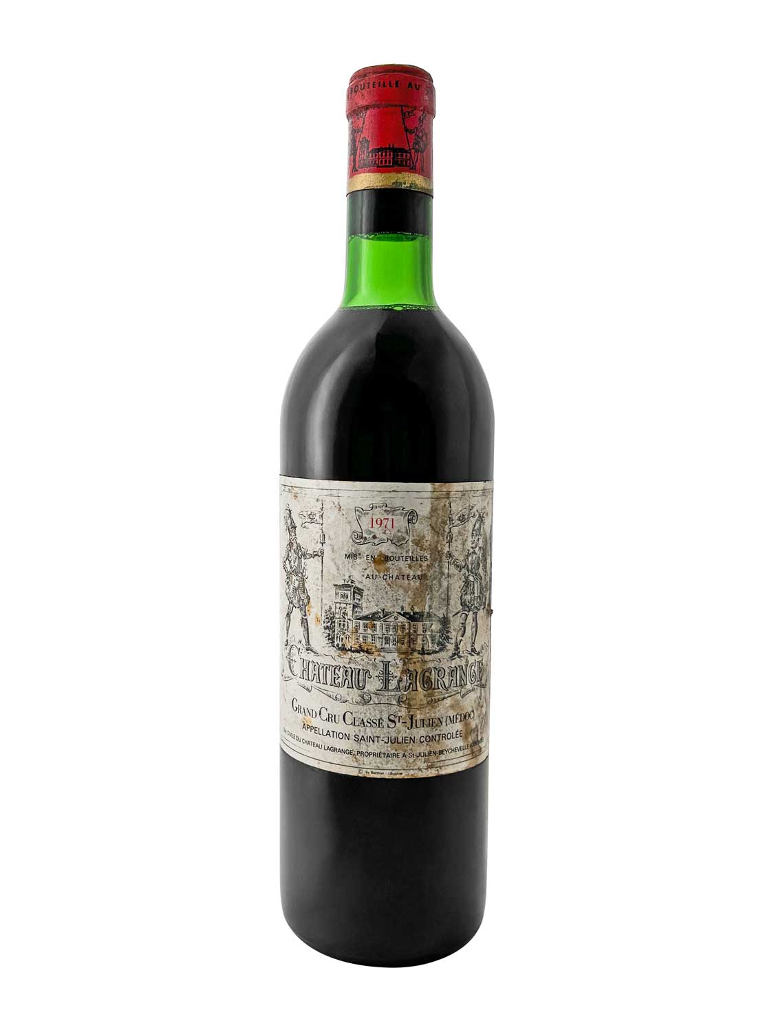 Eine Weinflasche von Chateau Lagrange 1971