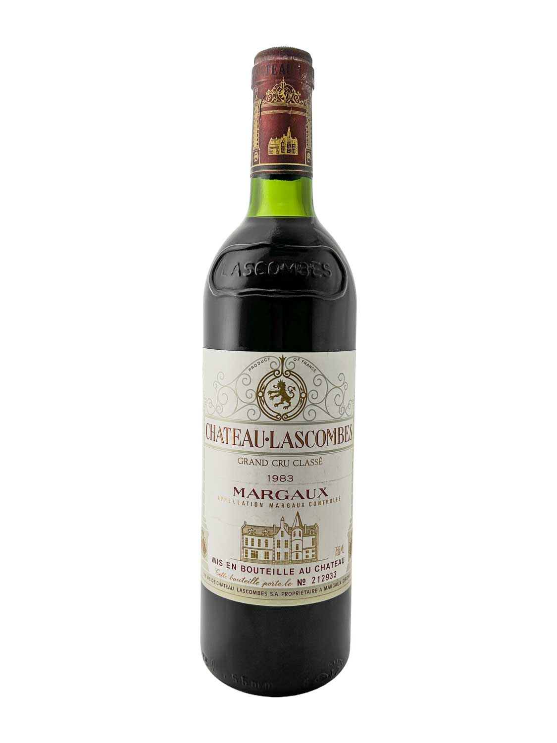 Eine Weinflasche von Chateau Lascombes 1983