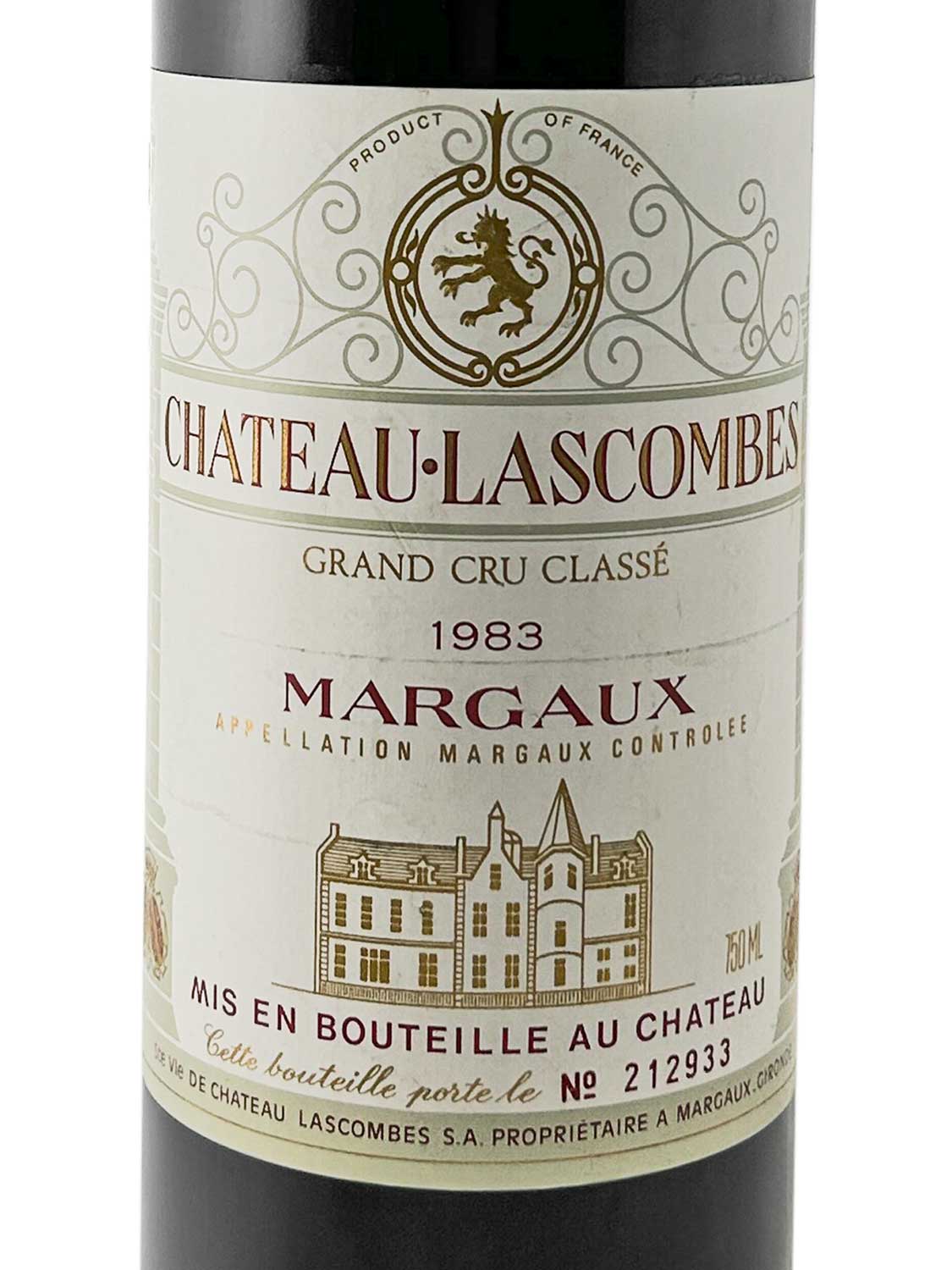 Ein Etikett einer Weinflasche von Chateau Lascombes 1983