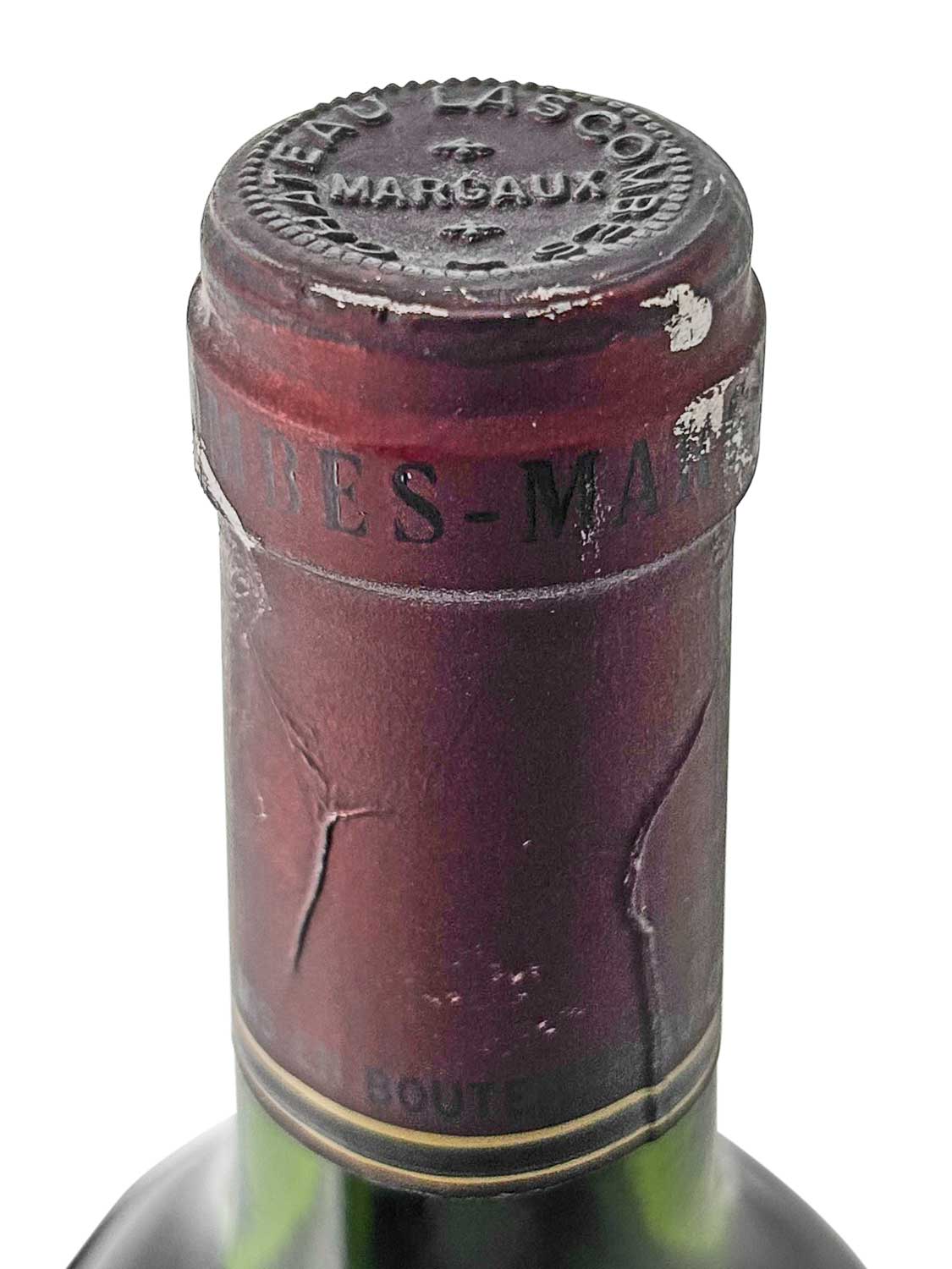 Eine Kapsel einer Weinflasche von Chateau Lascombes 1983