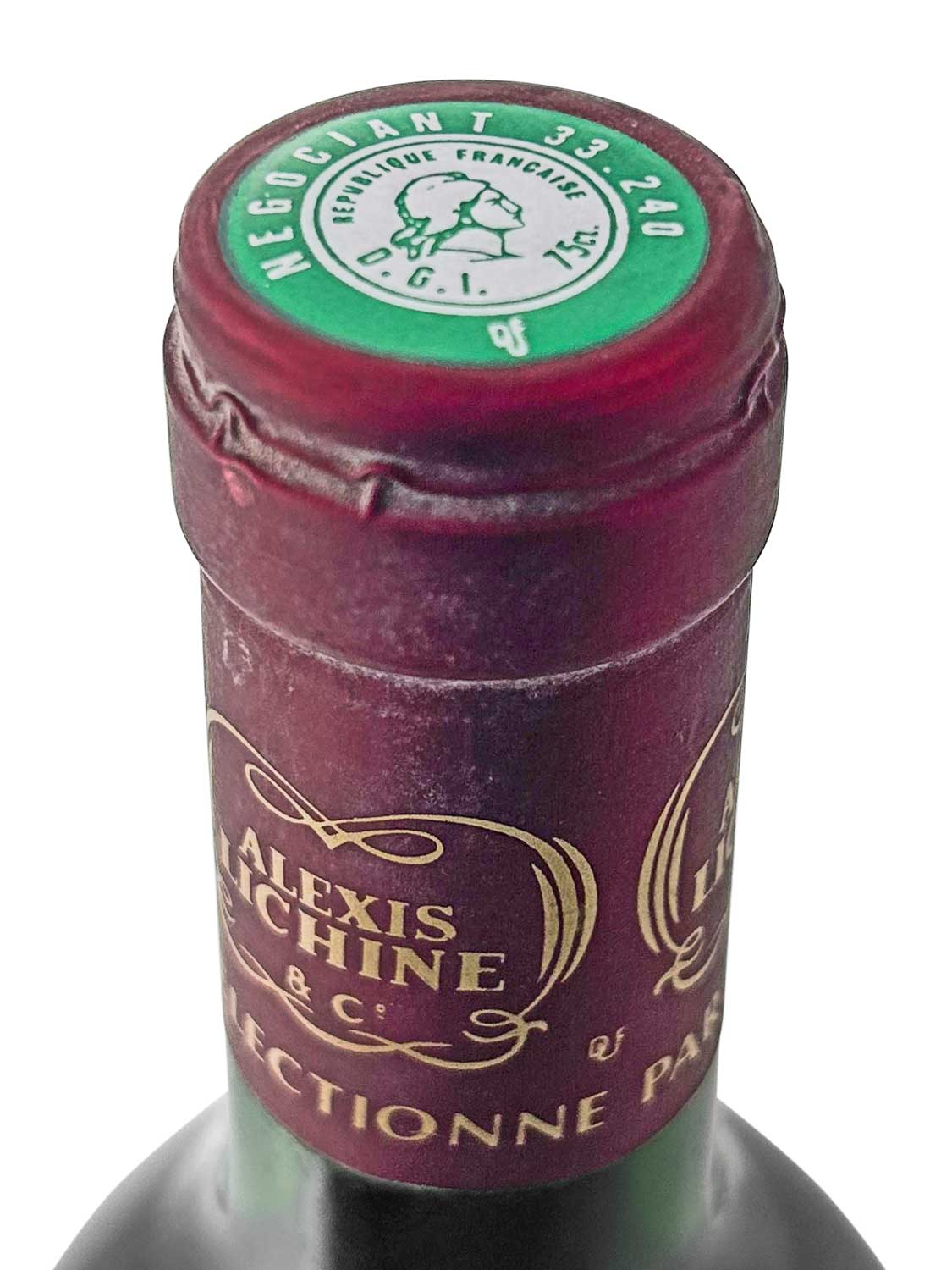 Eine Kapsel einer Weinflasche von Chateau Lascombes 1988