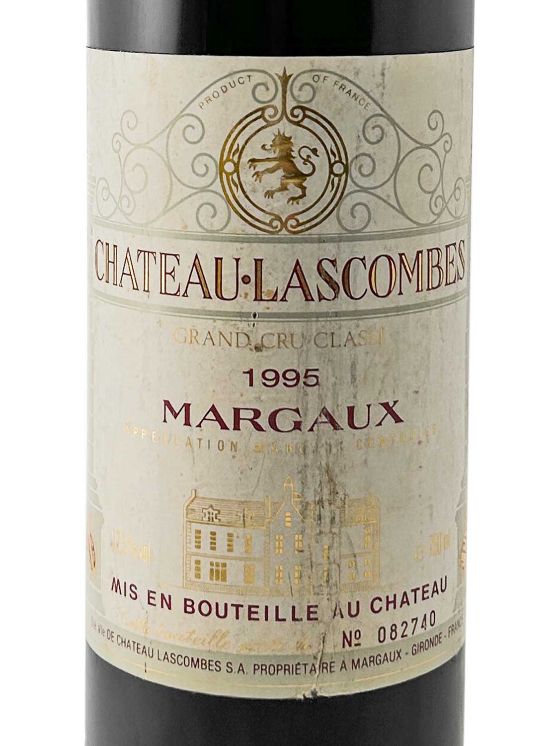 Ein Etikett der Weinflasche von Chateau Lascombes 1995
