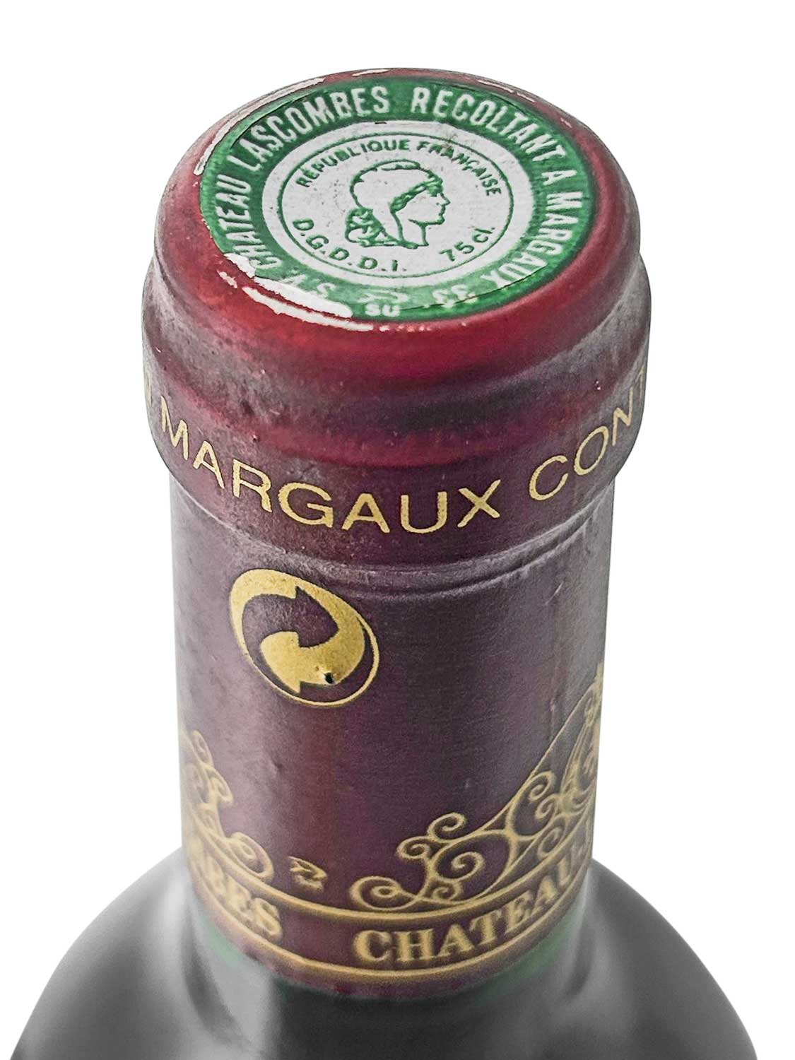 Eine Kapsel einer Weinflasche von Chateau Lascombes 1995
