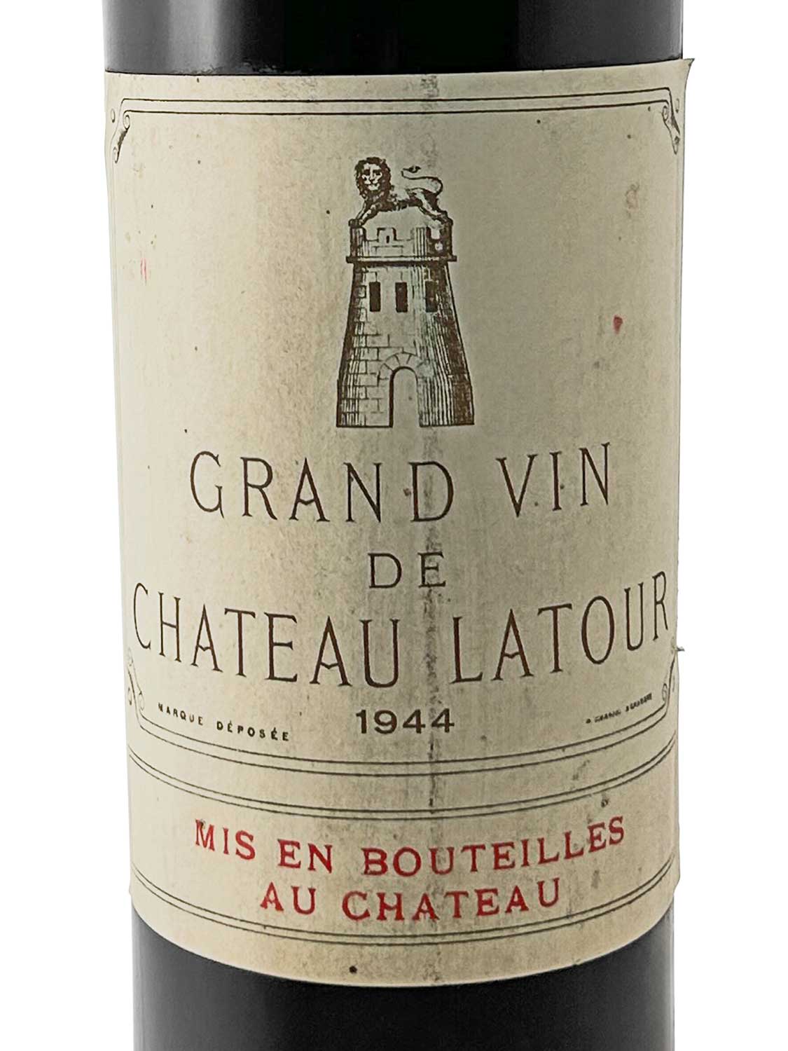 Etikett einer Weinflasche von Chateau Latour 1944