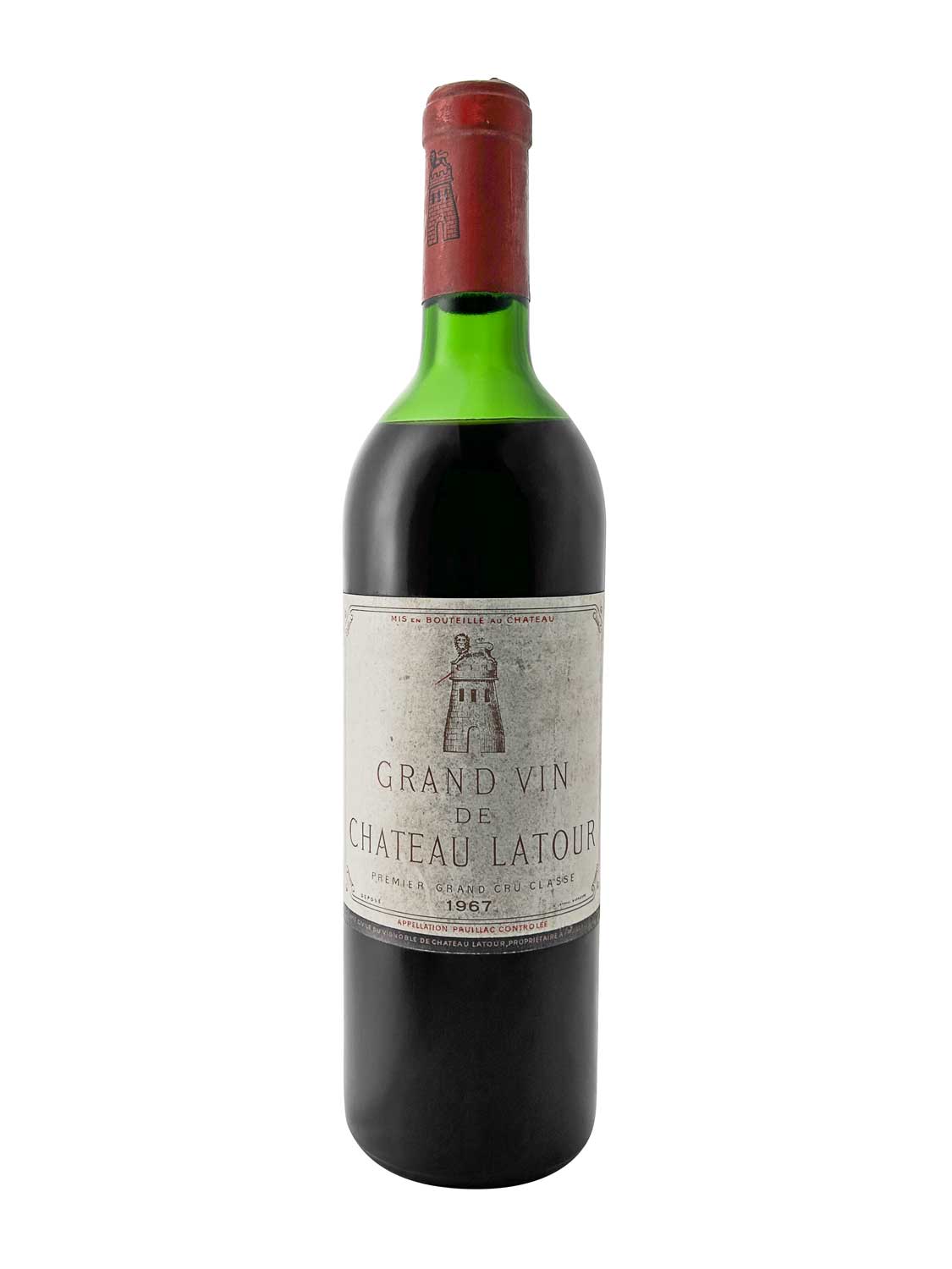 Eine Weinflasche von Chateau Latour 1967