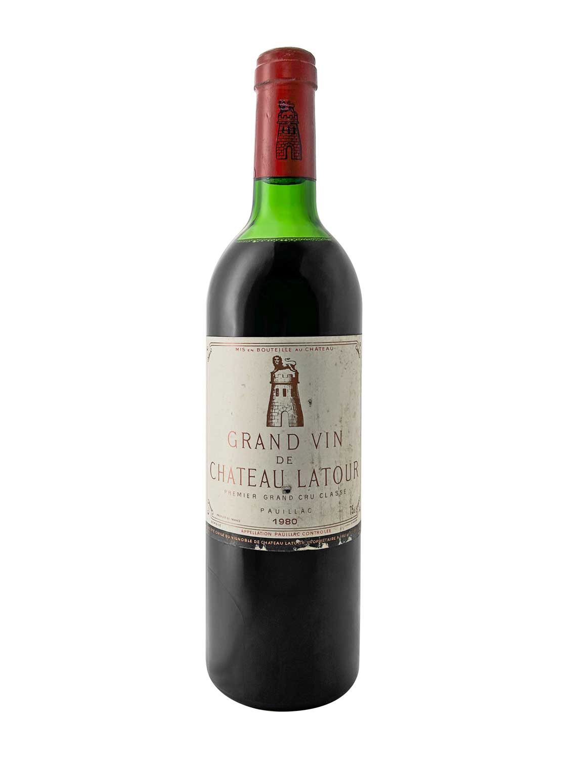 Eine Weinflasche von Chateau Latour 1980