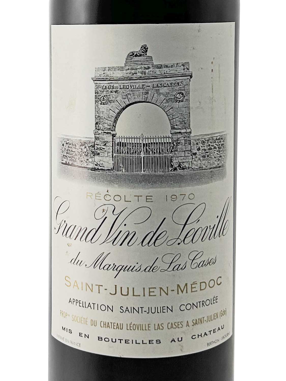 Etikett einer Weinflasche von Chateau Leoville las Cases 1970
