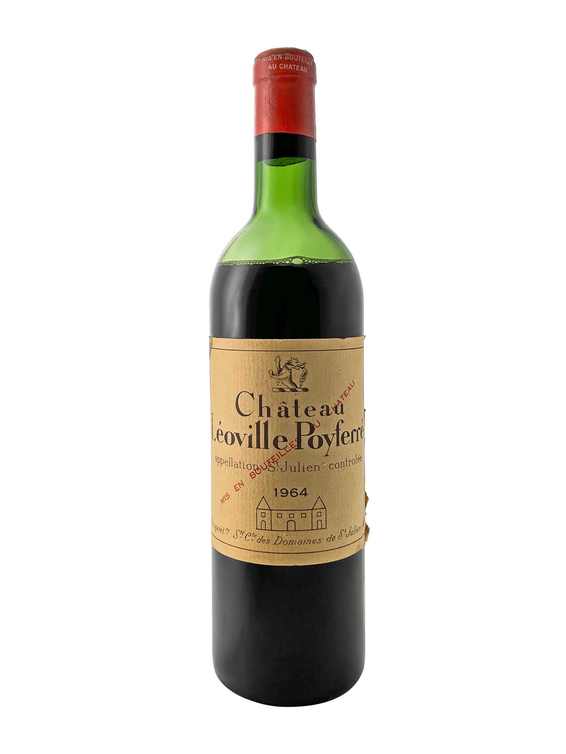 Eine Weinflasche von Chateau Leoville Poyferre 1964
