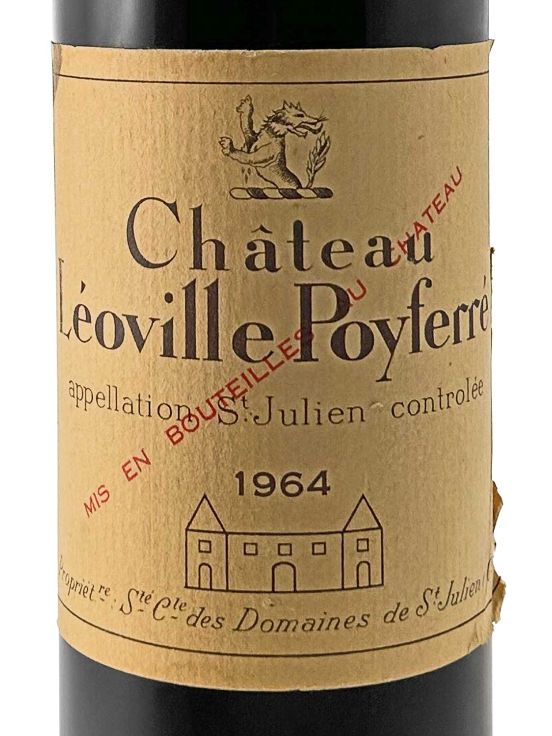 Etikett einer Weinflasche von Chateau Leoville Poyferre 1964