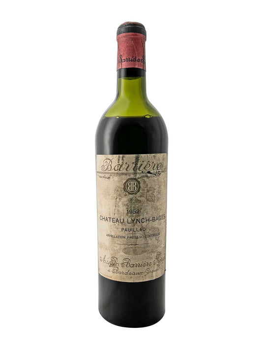 Eine Weinflasche von Chateau Lynch Bages 1952