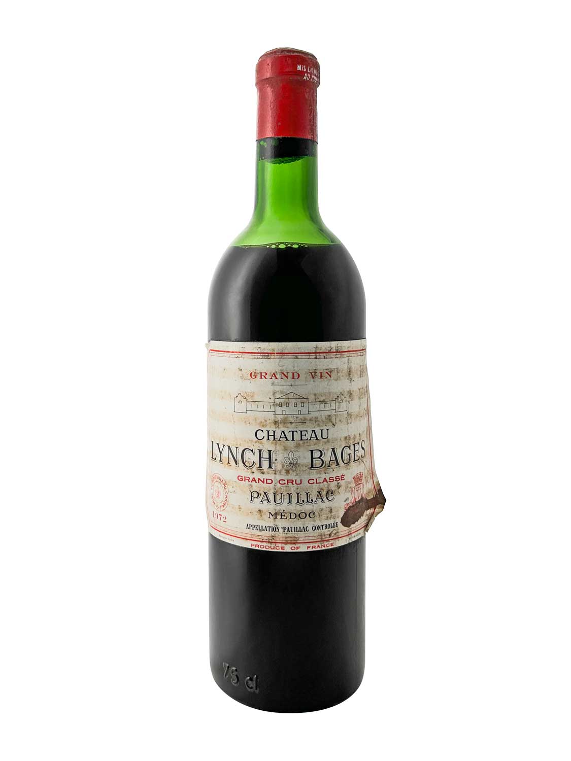 Eine Weinflasche von Chateau Lynch Bages 1972