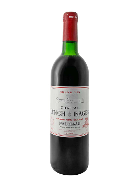 Eine Weinflasche von Chateau Lynch Bages 1985