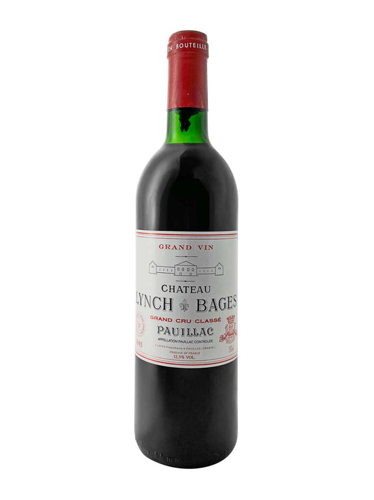 Eine Weinflasche von Chateau Lynch Bages 1985