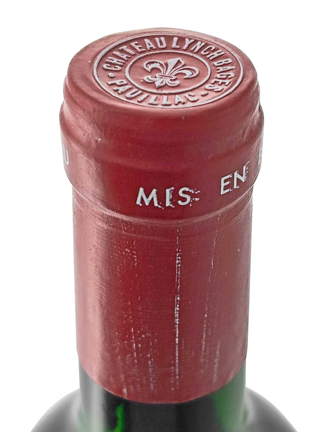 Kapsel einer Weinflasche von Chateau Lynch Bages 1985