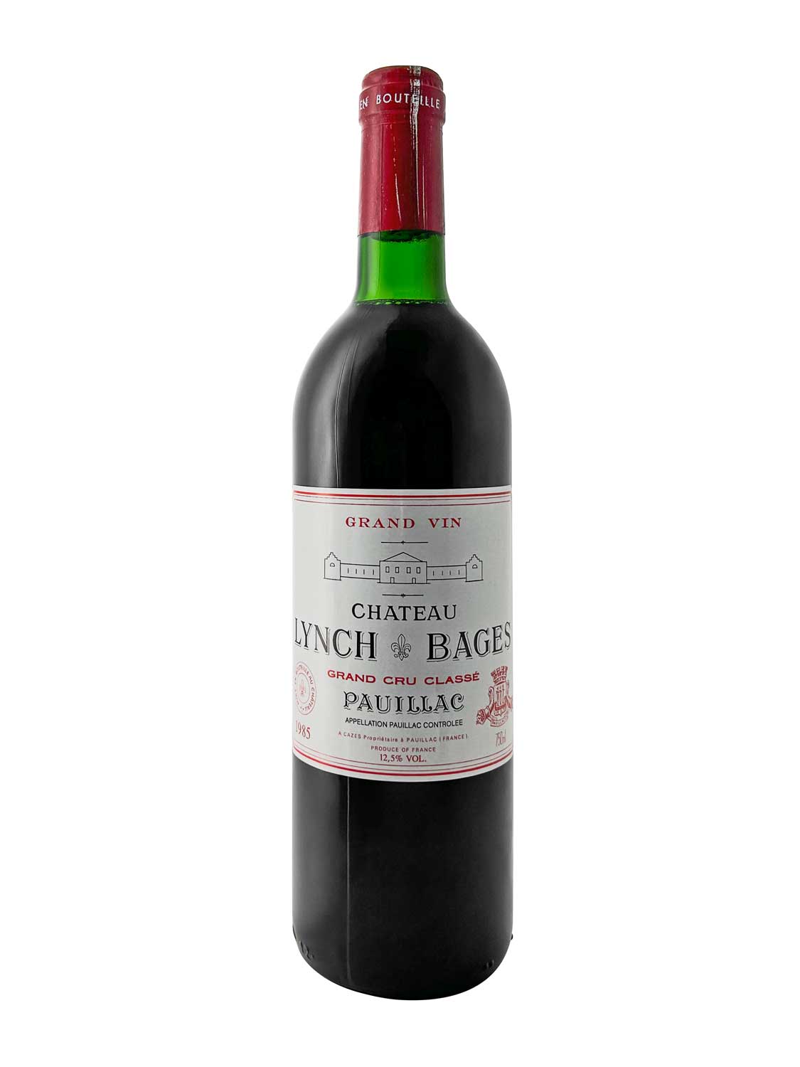 Eine Weinflasche von Chateau Lynch Bages 1985